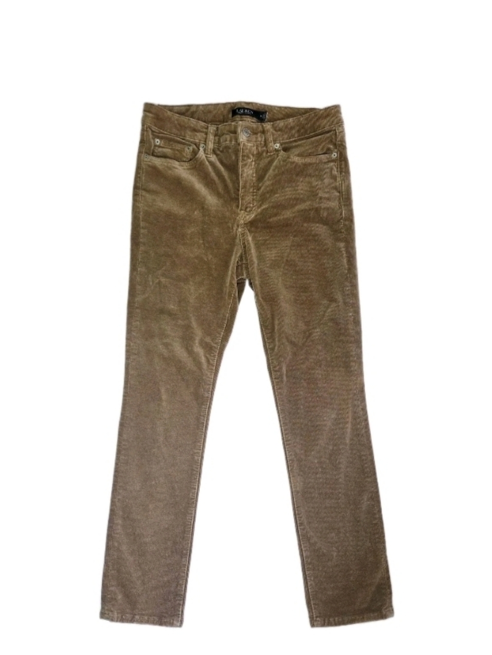 Lauren Ralph Lauren Womens Black Label Corduroy Straight Leg Pants Size 10 Camel